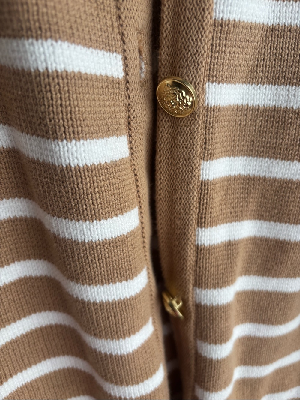 crown & ivy Tan and White Striped Button-Front Cardigan - Picture 4 of 6